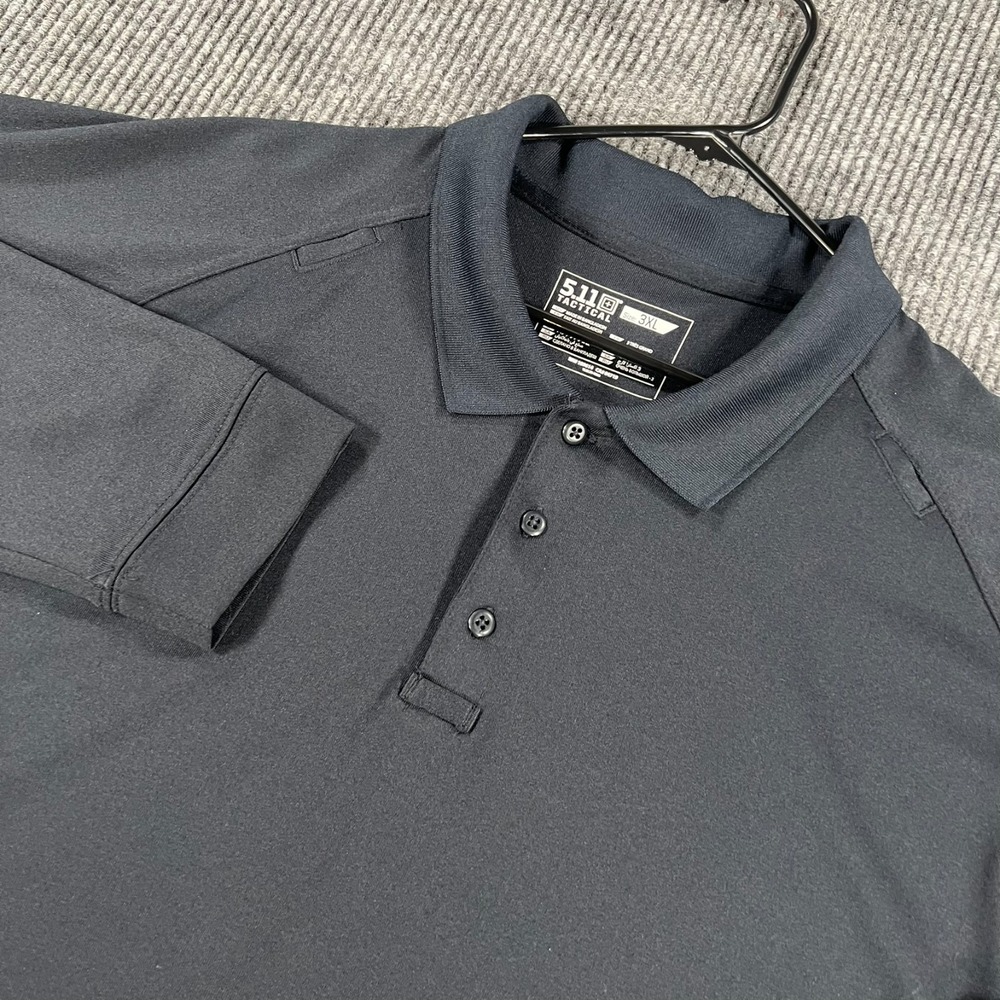 5.11 Tactical Polo Shirt Mens 3XL Black Long Sleeve Performance Utility Security